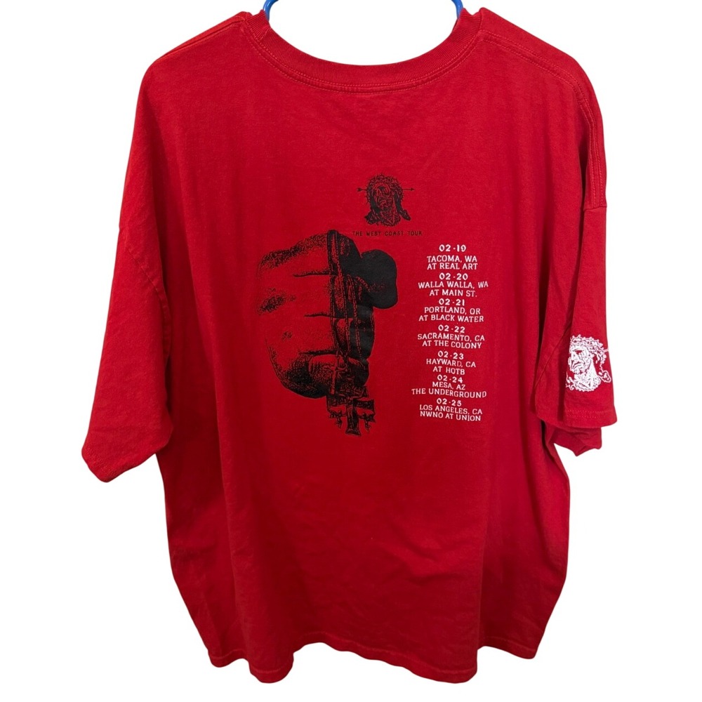 Jesus Piece Band Shirt Red The West Coast Tour Graphic Tee Mens 3XL Alstyle - Picture 2 of 5
